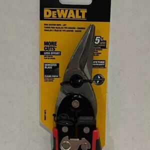 DeWalt DWHT-14673 Long Aviation Tin Snips Left Cut Serrated Blade NEW